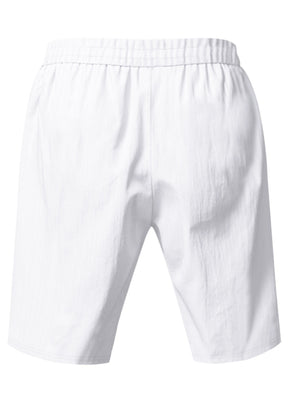 Men's Full Size Drawstring Shorts With Pockets Plus Size in light blue with drawstring waist
