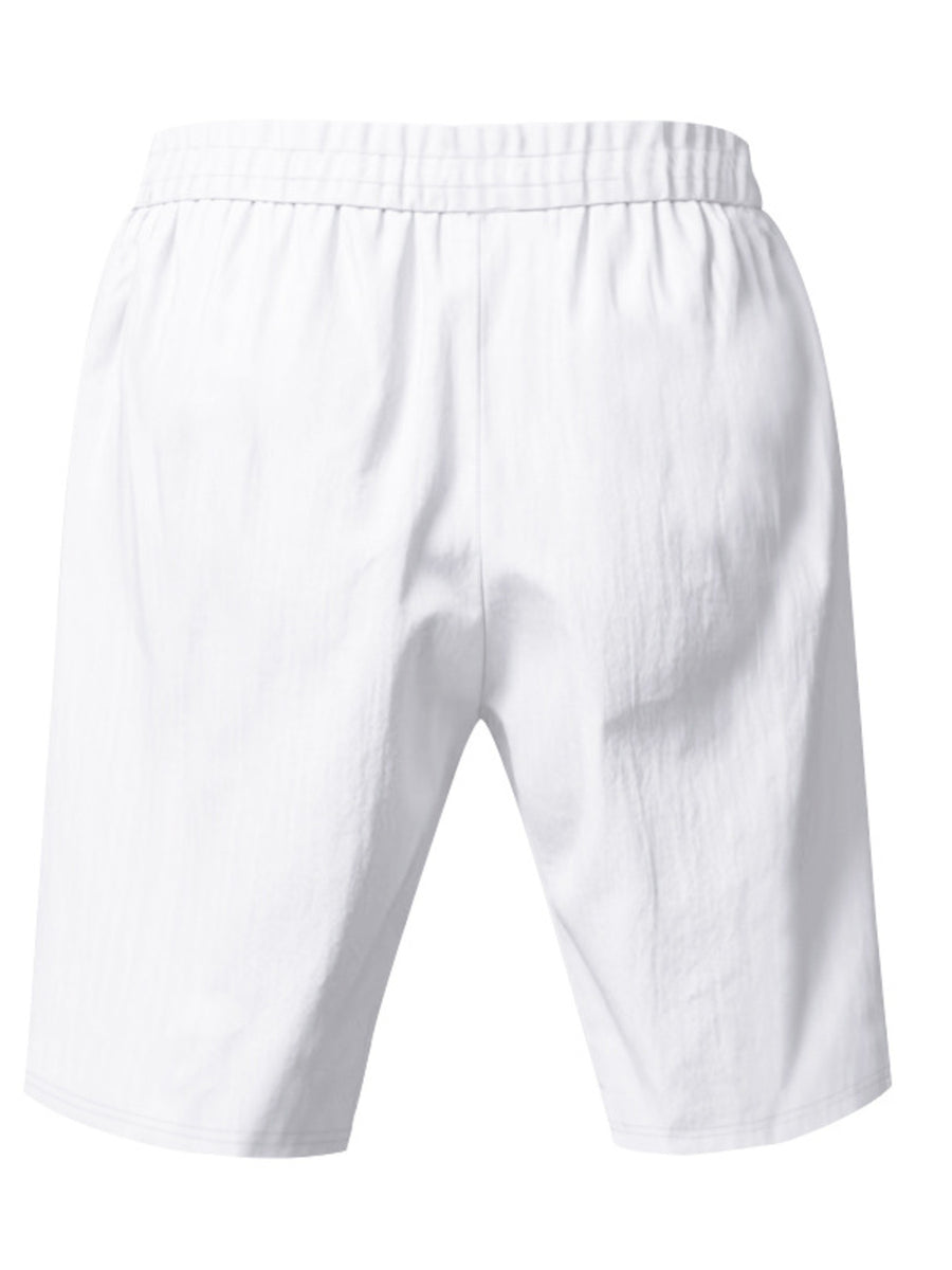 Men's Full Size Drawstring Shorts With Pockets Plus Size in light blue with drawstring waist