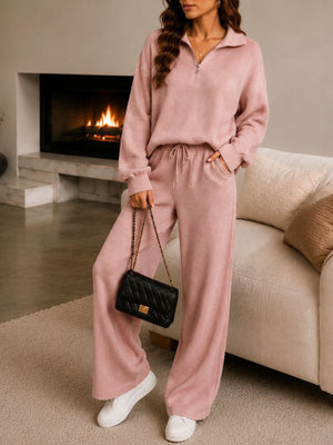 Black lounge set with tied and long sleeve