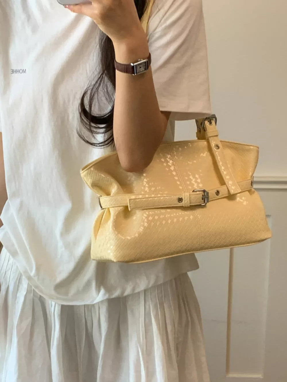 Yellow shoulder bag