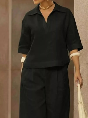 Black matching set with full-length and pullover