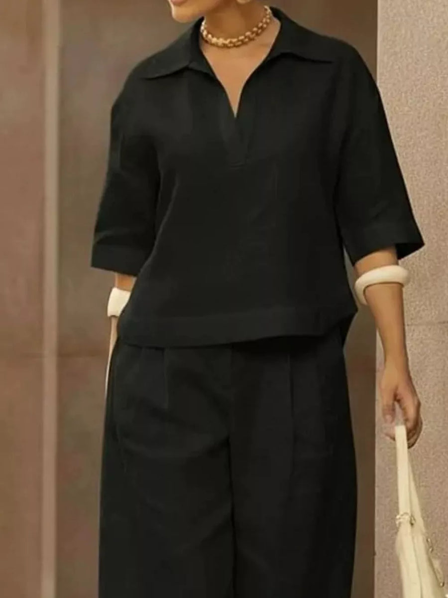 Black matching set with full-length and pullover