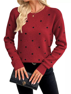 black pullover sweater with ribbed hem and long sleeve