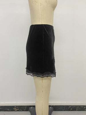 black with mini skirt with lace detail 11