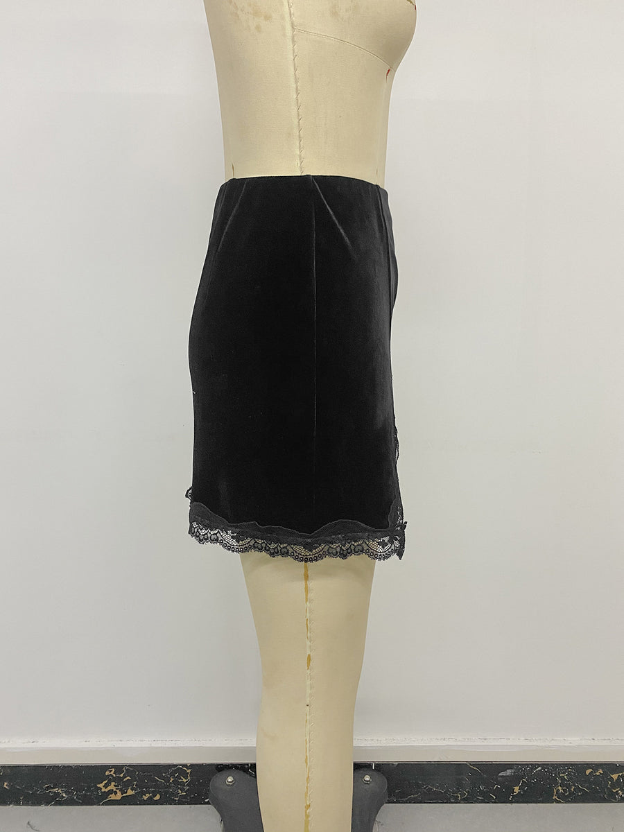 black with mini skirt with lace detail 11