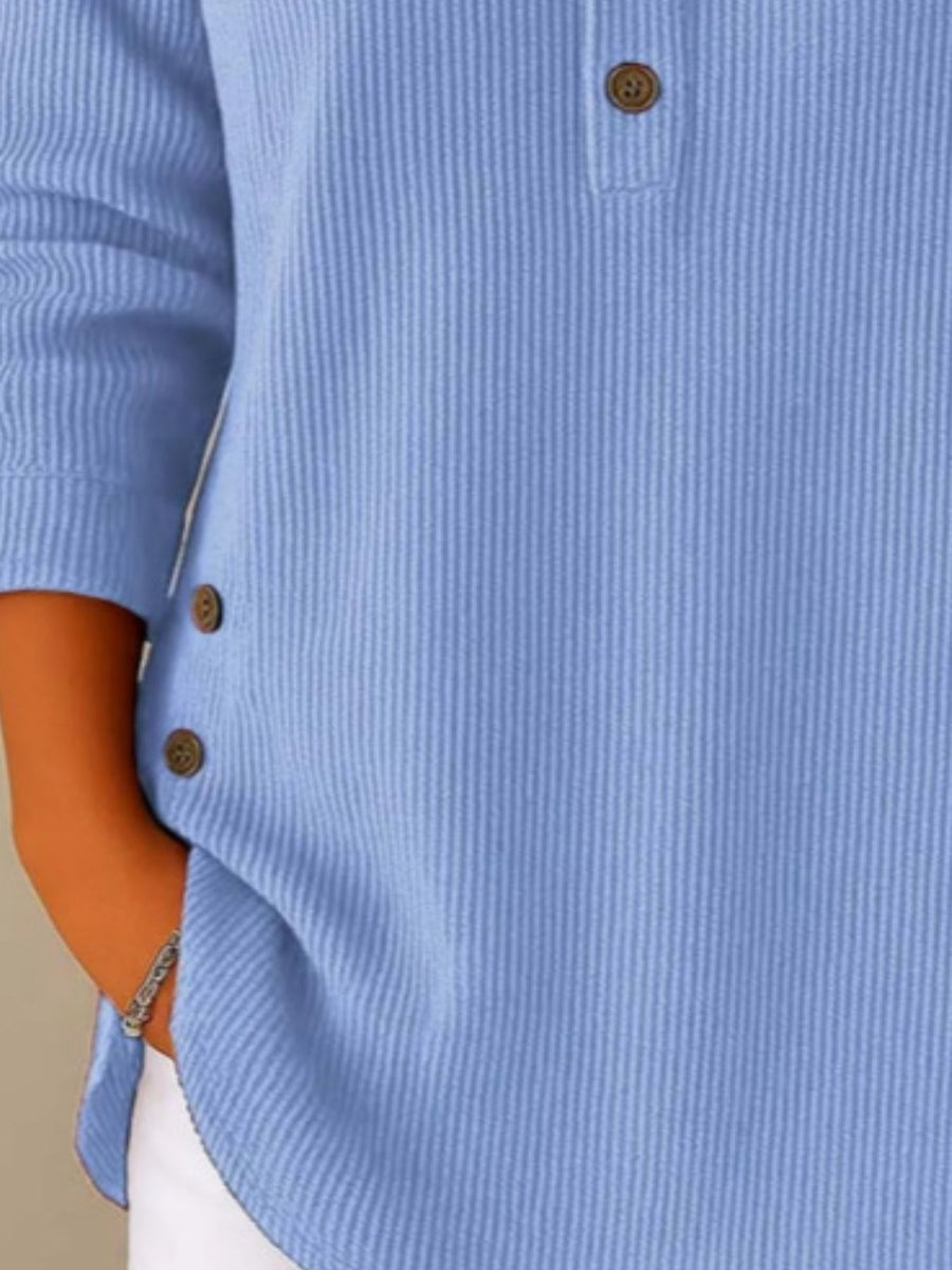 Light Purple relaxed henley with henley
