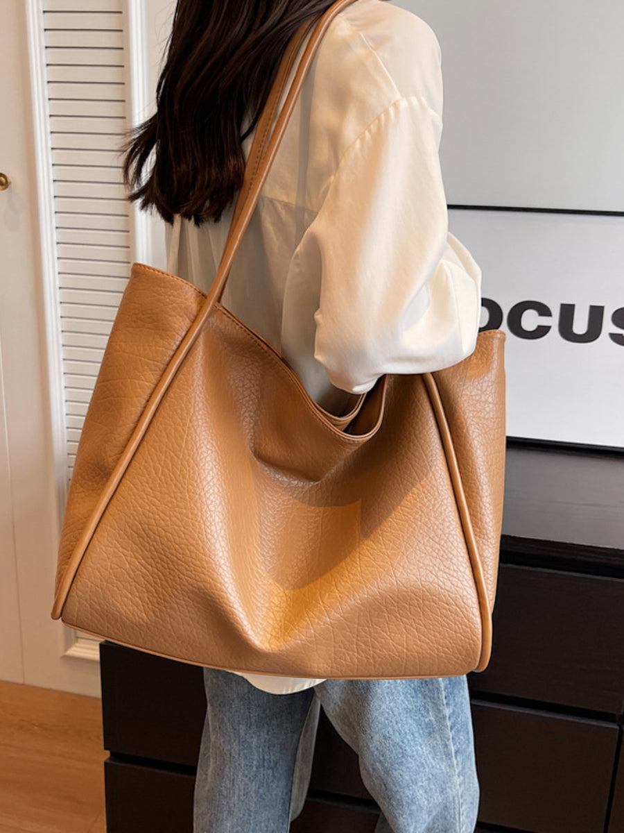camel tote with large and open-top