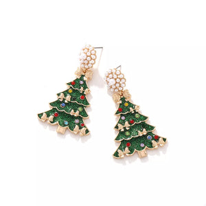 Dark Green earrings with 2.3 inches and post-back