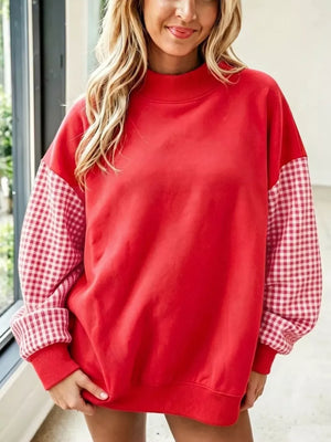 Orange sweatshirt with hip-length and pullover