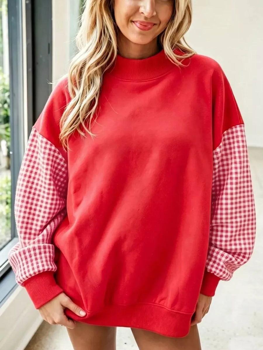 Orange sweatshirt with hip-length and pullover