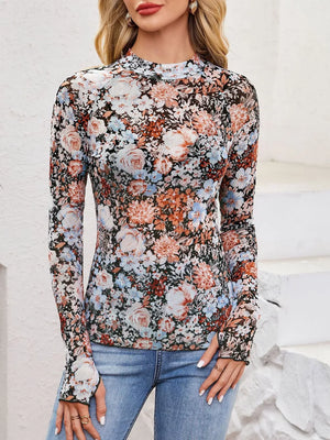 top in Black with mock neck and long sleeve