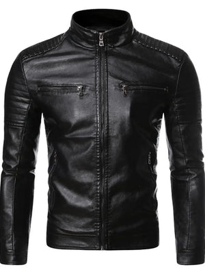 Men's Plus Size Zip Up Motorcycle Jacket in Yellow