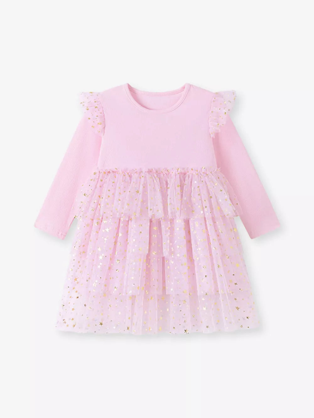 Blush Pink dress featuring mesh and stars