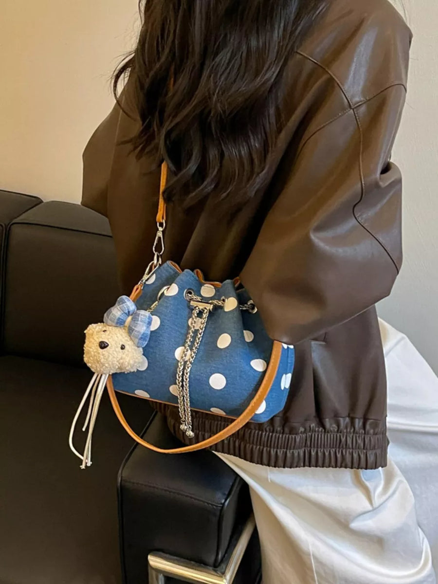 crossbody bag featuring polka dot in tan with Polyester Imported Size &amp texture