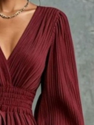 maxi dress in Wine Red with tied and maxi