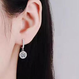 silver earrings with short and hinged snap