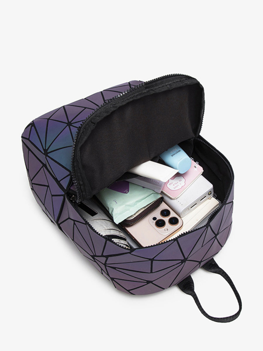 backpack featuring geometric in Mauve with PVC Imported Size &amp texture