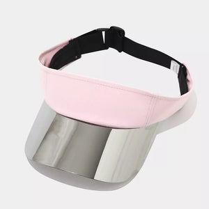 visor in blush pink featuring UV protection and fitted fit