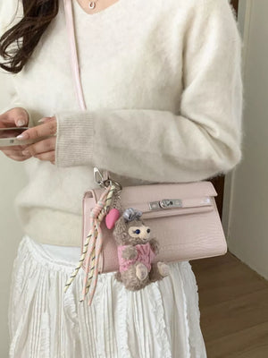 Croc-embossed Pu Leather Crossbody Bag option 7