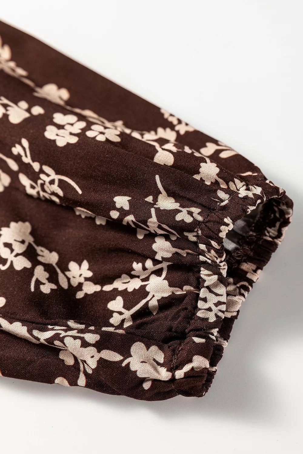 Ditsy Floral Print Split Neck Mini Dress option 10