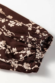 Ditsy Floral Print Split Neck Mini Dress option 10