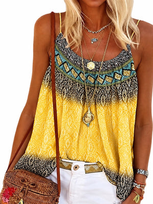 bohemian camisole in Purple with scoop neck