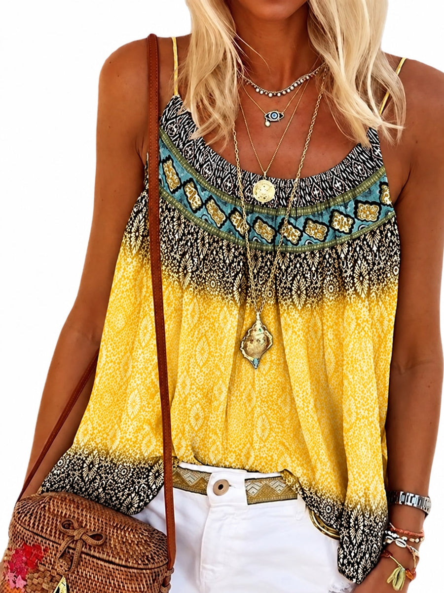 bohemian camisole in Purple with scoop neck