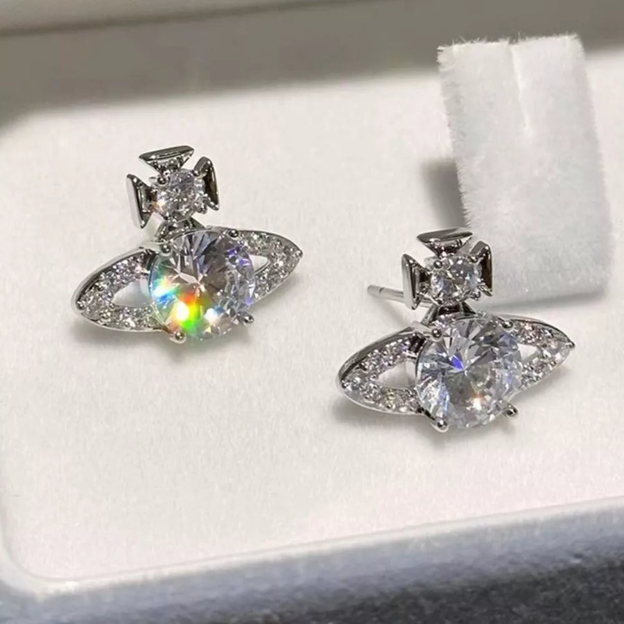 earrings featuring motif in Silver with 925 sterling silver,Moissanite Carat weight: 2ct Care instructions: Avoid wearin