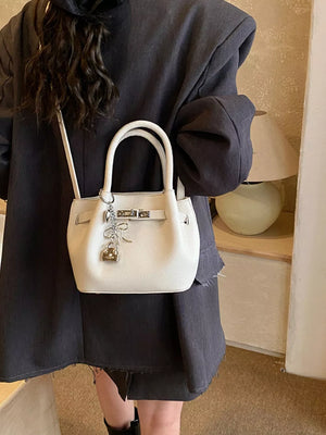 Leather Crossbody Bag With Lock Detail option 5