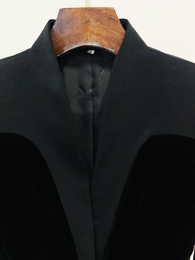black blazer with pocketed and long sleeve