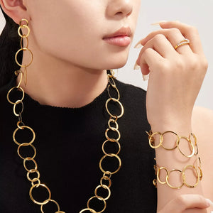 18K Gold-Plated, Stainless Steel Care instructions: Avoid wearing during exercis bracelet in Gold with chain bracelet