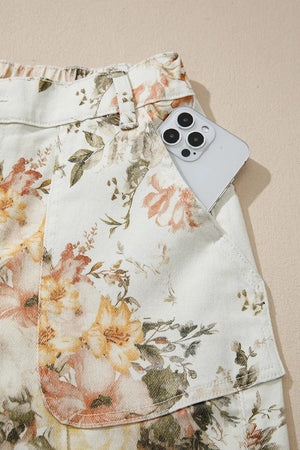 Vintage Floral Print High Waist Wide Leg Jeans option 5
