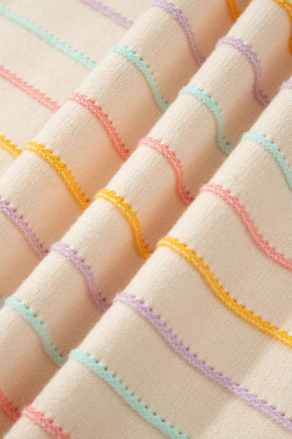 ivory crewneck sweater with pullover and striped