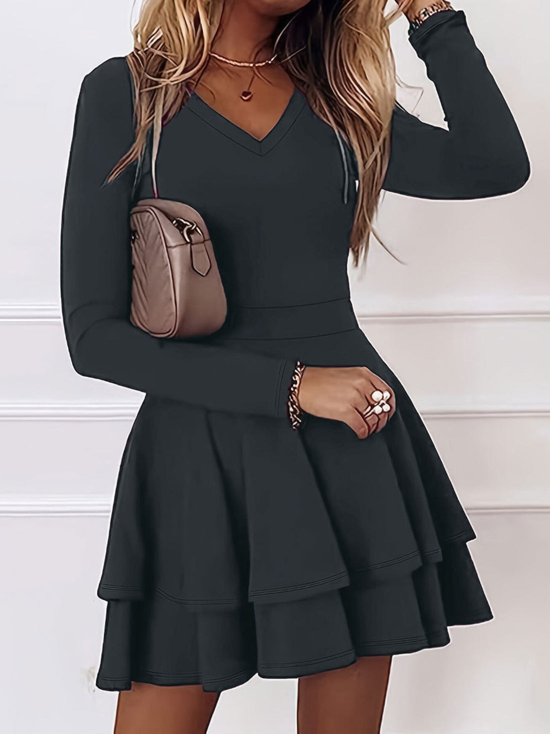 black mini dress