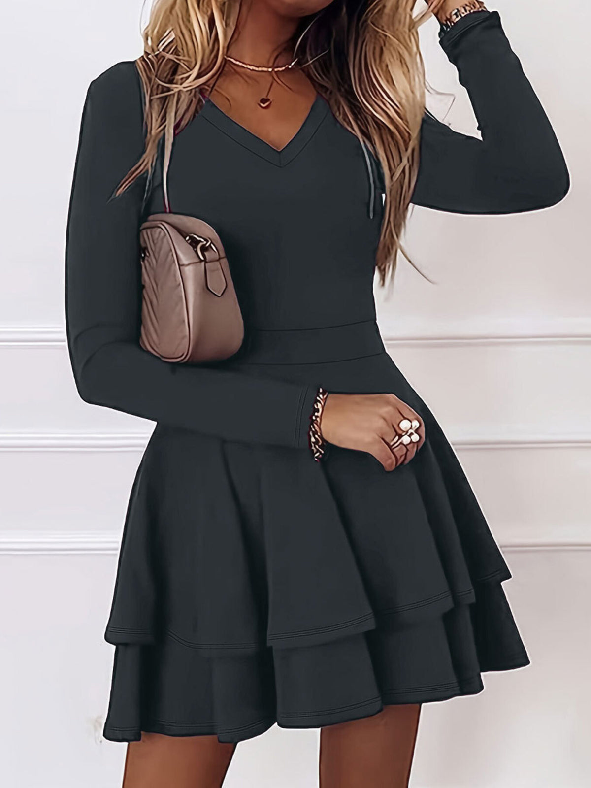black mini dress