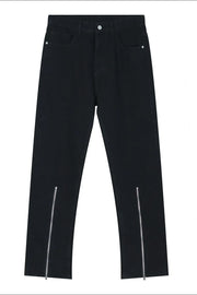 Dark relaxed fit denim jeans with zip hem detail