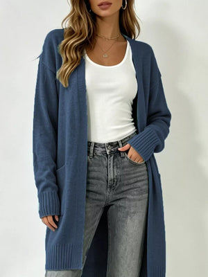 Pink cardigan with plus-size and long sleeve