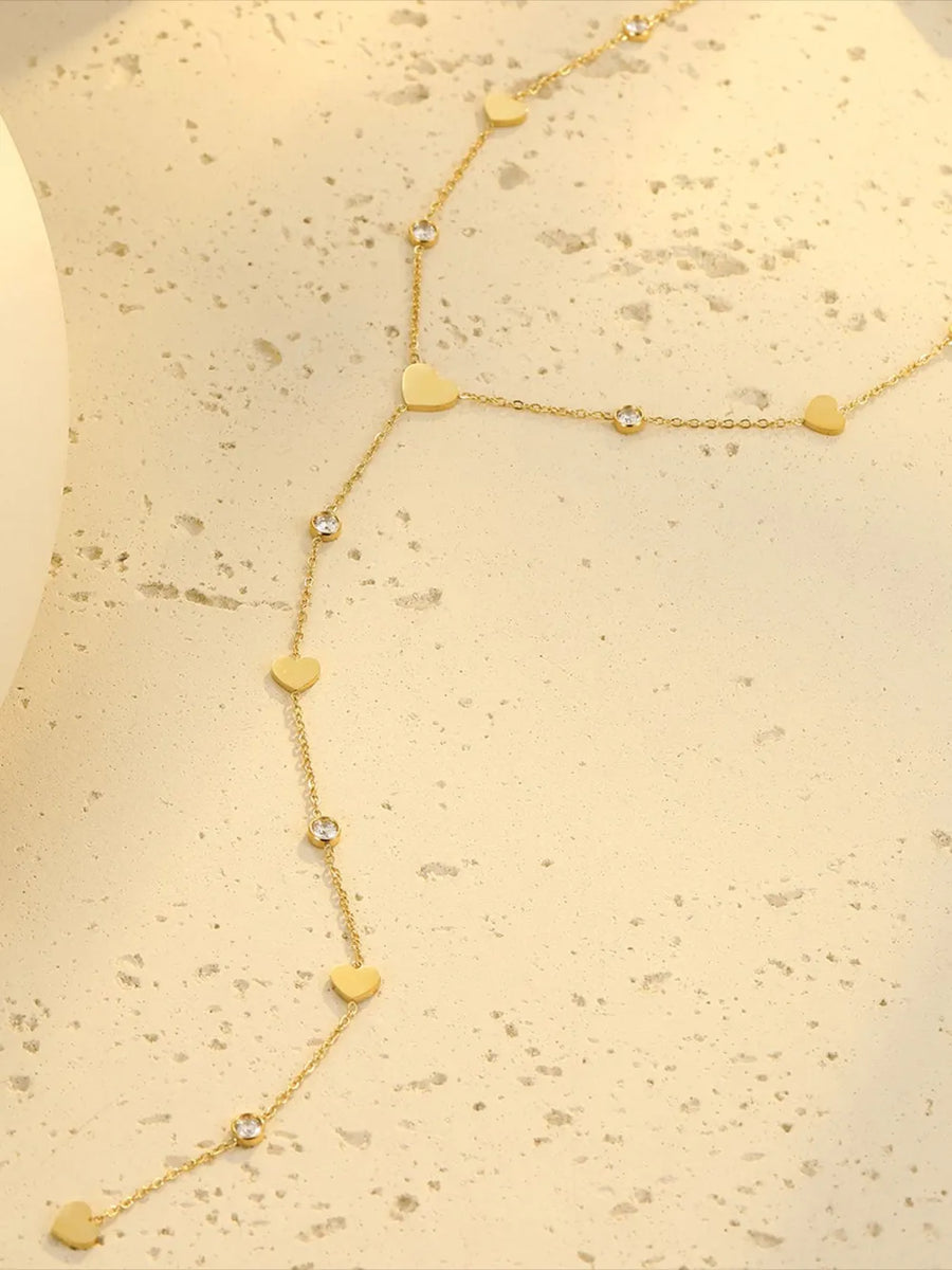 18K Gold-Plated,Stainless Steel,Zircon Care instructions: Avoid wearing during e necklace in Gold with regular silhouette