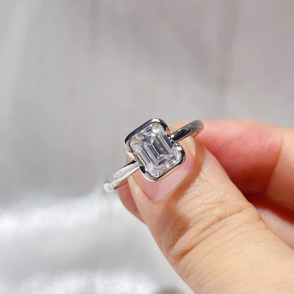 Sterling Silver 0.3 Carat Moissanite Solitaire Ring In Sterling Silver