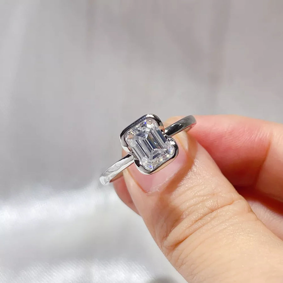 Sterling Silver 0.3 Carat Moissanite Solitaire Ring In Sterling Silver