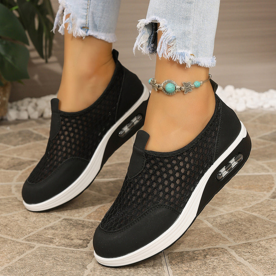 slip-on shoes featuring mesh in Black with Mesh,Rubber Imported Size &amp texture