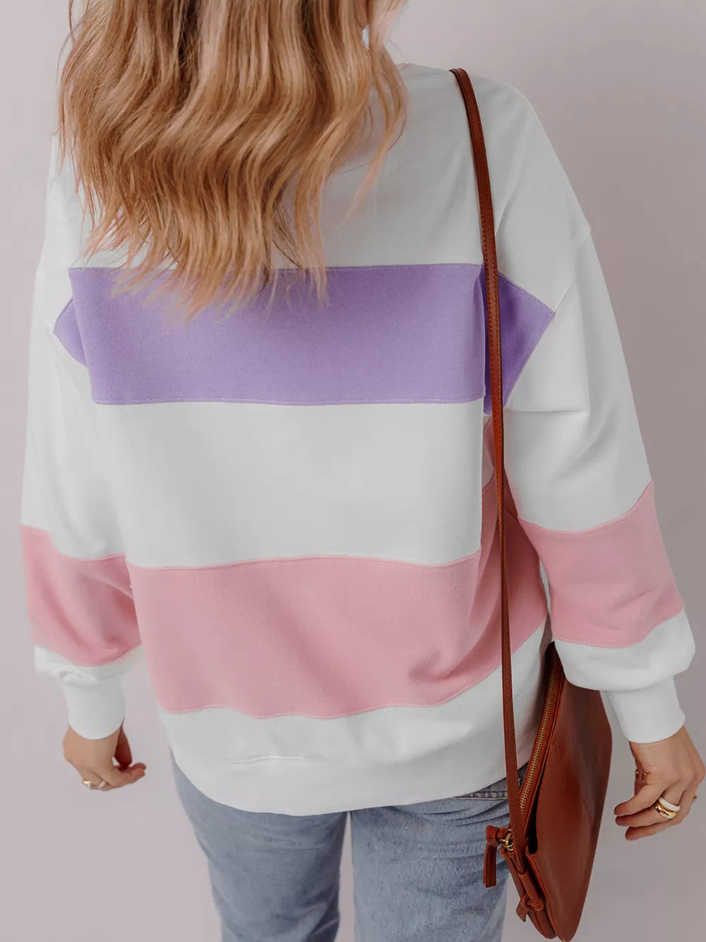 Colorblock Patchwork Drop Shoulder Sweatshirt in Multicolor