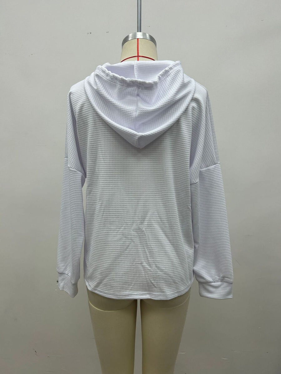 100% polyester Care instructions: Machine wash cold pullover hoodie in Cerise with relaxed silhouette