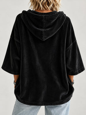 Polyester 100% Care instructions: Hand wash cold pullover hoodie in Light Blue with oversized silhouette