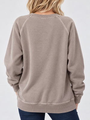 Polyester Care instructions: Machine wash cold sweatshirt in Army Green with relaxed silhouette