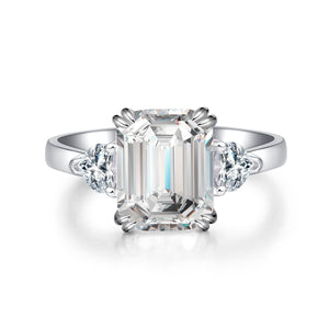 ring featuring geometric in Silver with 925 sterling silver,Zircon Care instructions: Avoid wearing during exercise, as