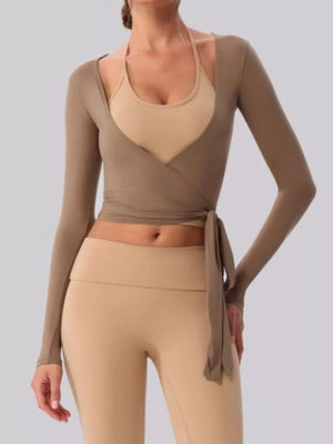 athleisure activewear set in Dark Navy with halter