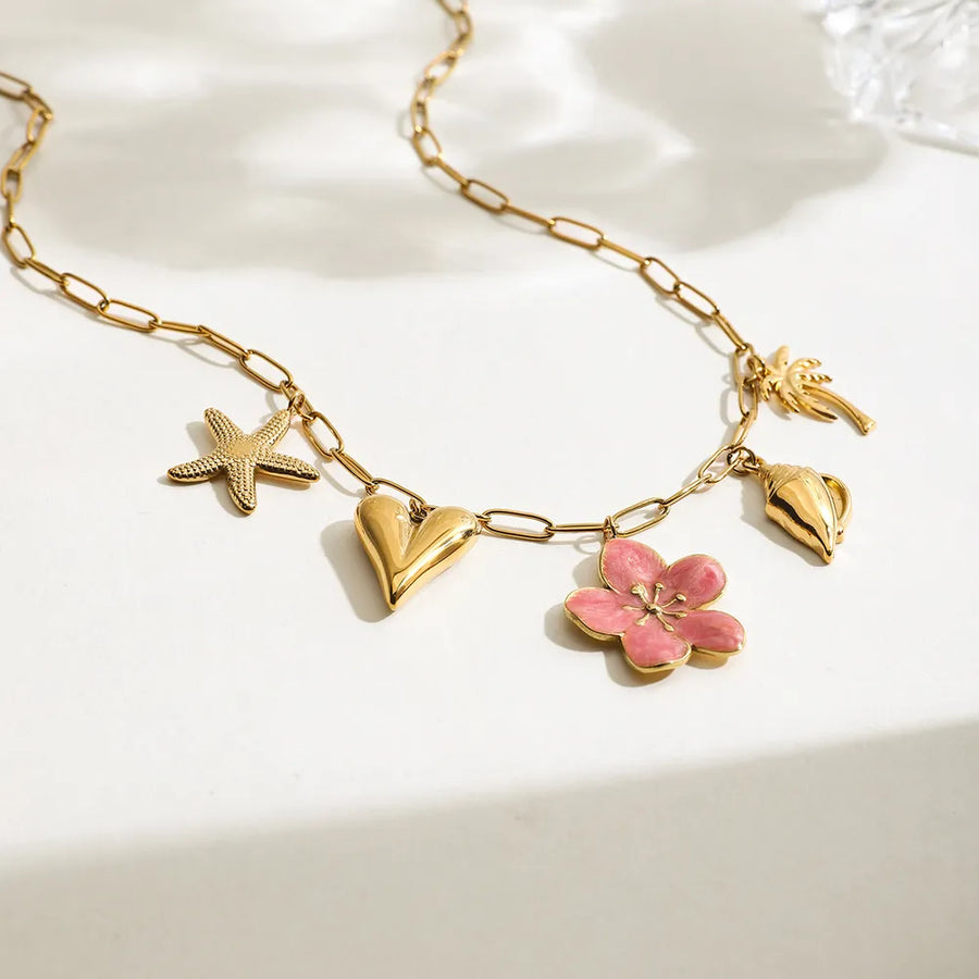 gold necklace with collar-length and clasp
