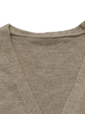 cardigan in camel with stretch and cropped
