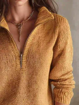 classic pullover sweater in Wine Red with collared